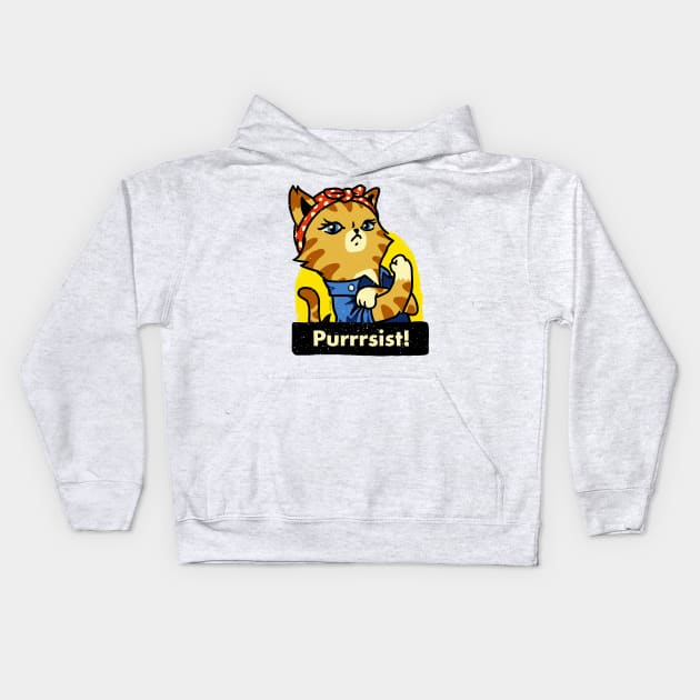 Purrrsist! (Version 3) Kids Hoodie by vo_maria